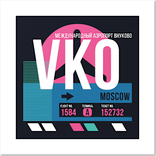 Moscow (VKO) Airport Code Baggage Tag Posters and Art